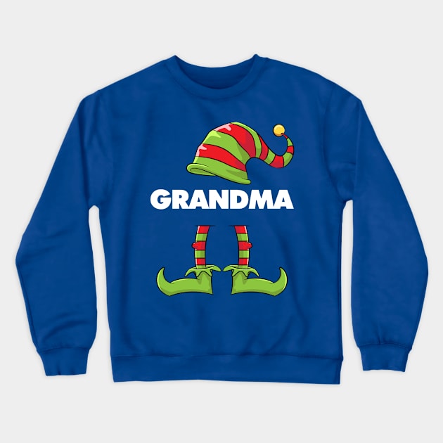 Grandma Elf Funny Matching Christmas Costume Family Crewneck Sweatshirt by teeleoshirts